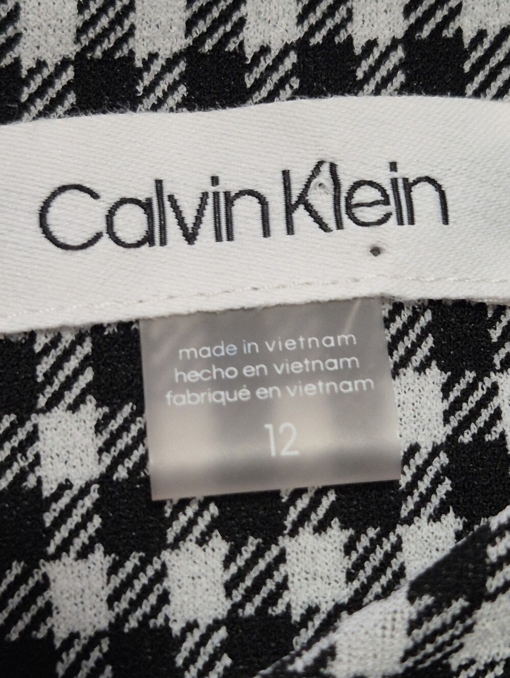Calvin Klein Black and White Belted Gingham Ruffle Hem Midi Dress..Size:12 - Picture 10 of 11